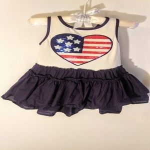 12M White and Blue 4th of July Dress